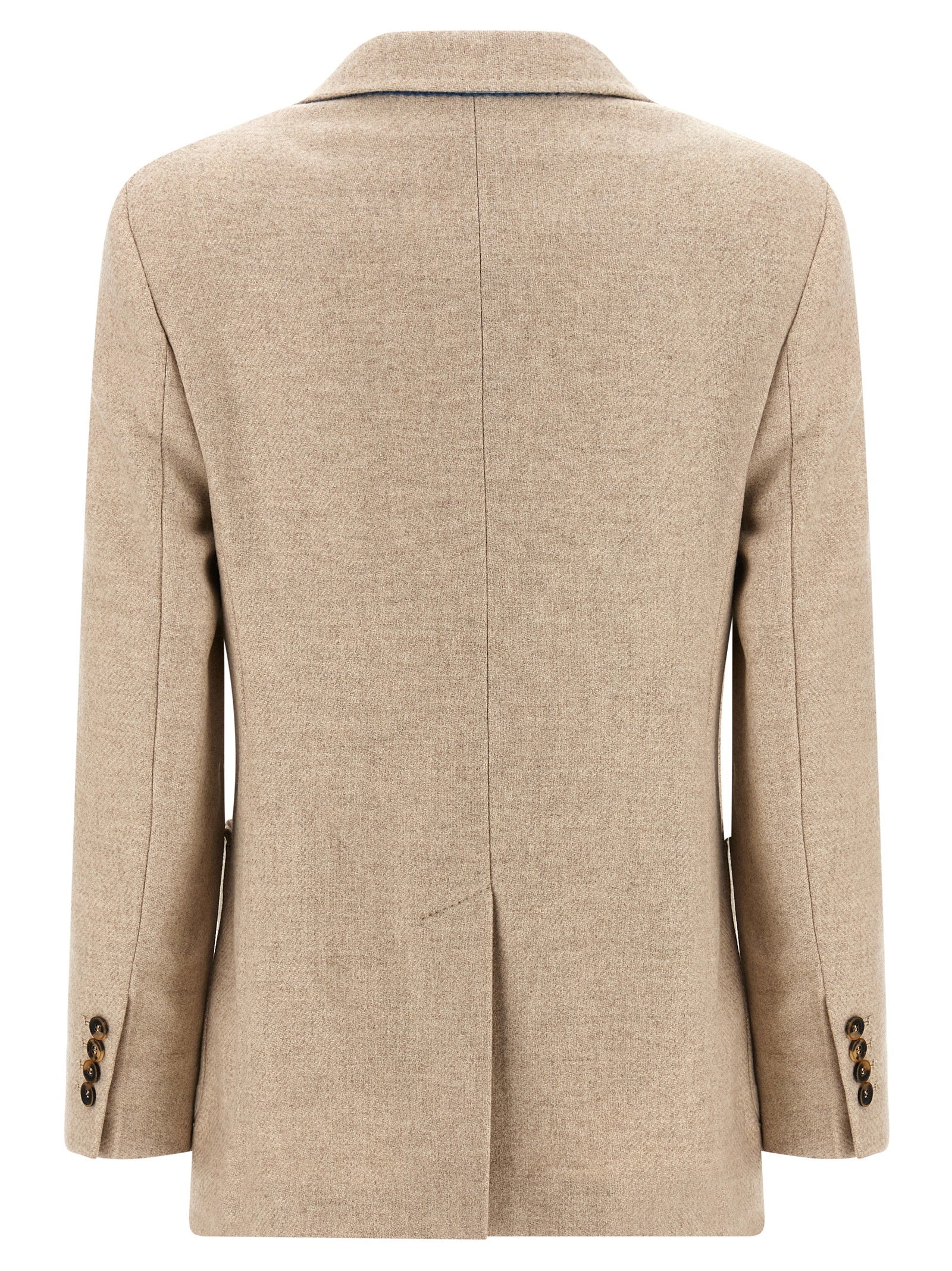 Max Mara Beige Alpaka Leder Blazer