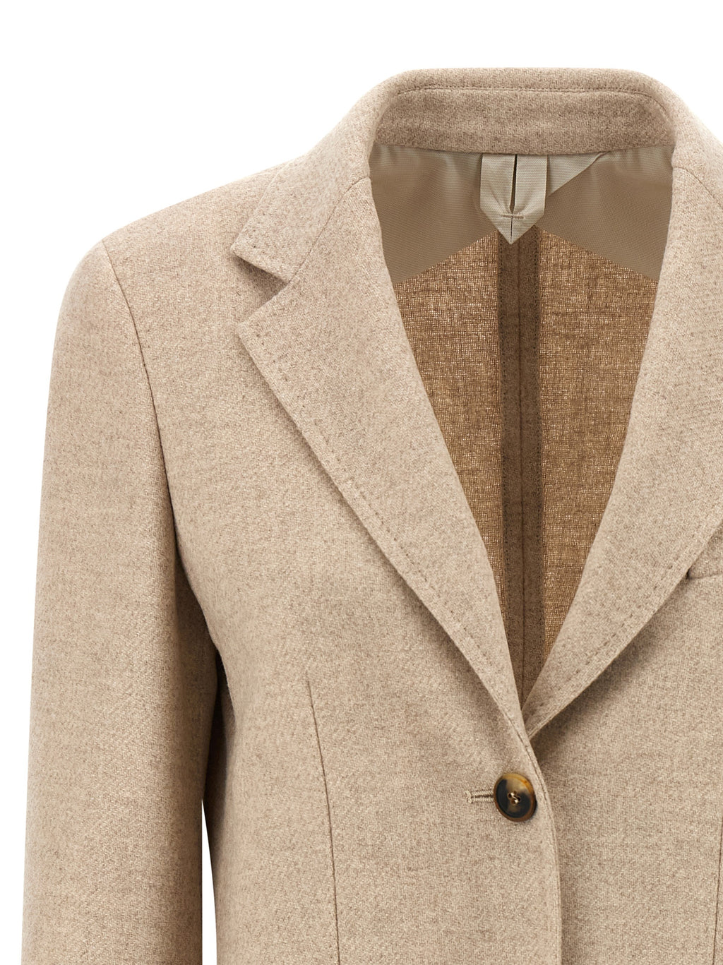 Max Mara Beige Alpaka Leder Blazer