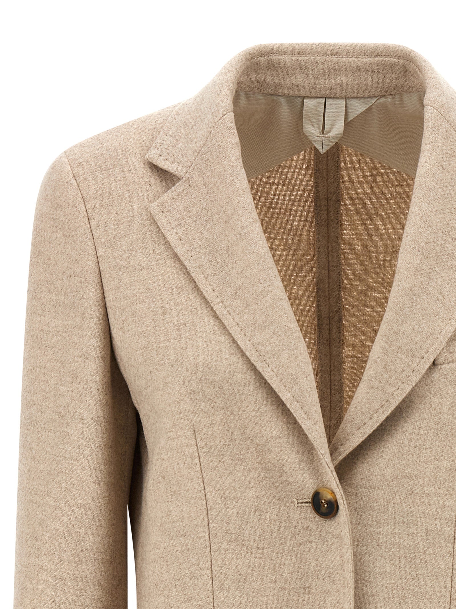 Max Mara Beige Alpaka Leder Blazer