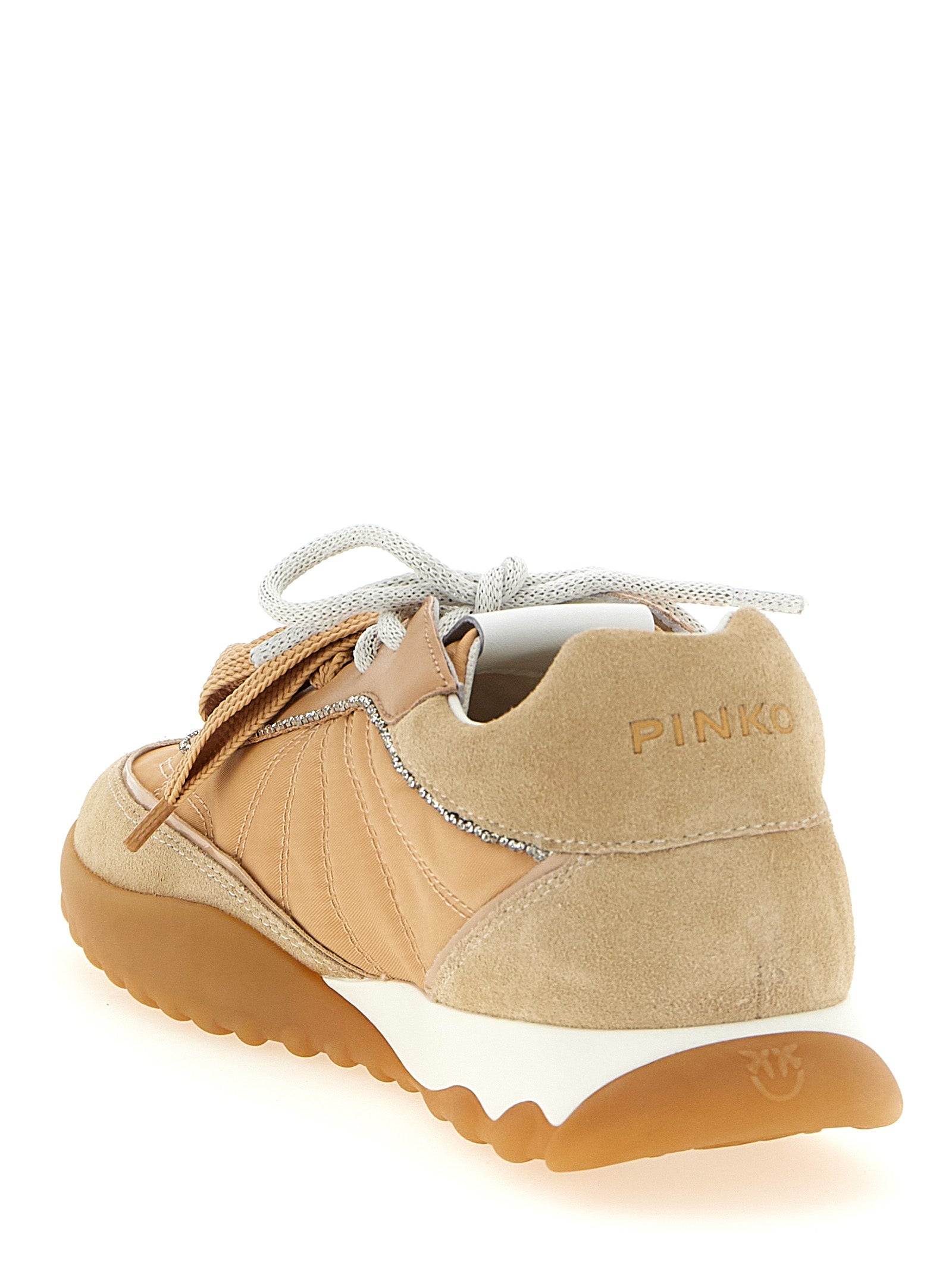 PINKO Beige Kalbsleder Sneaker