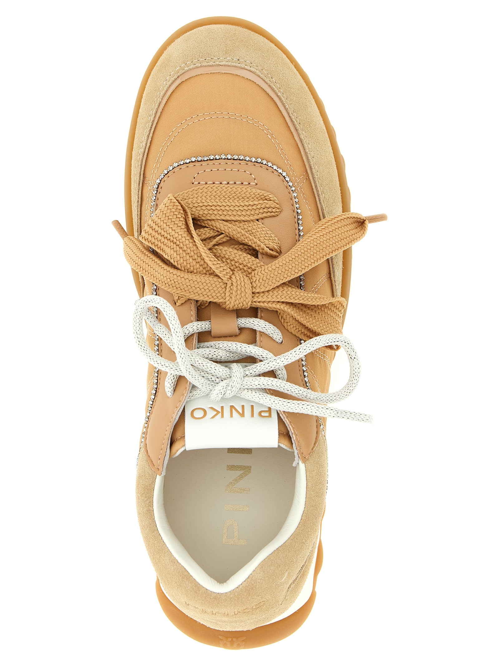 PINKO Beige Kalbsleder Sneaker