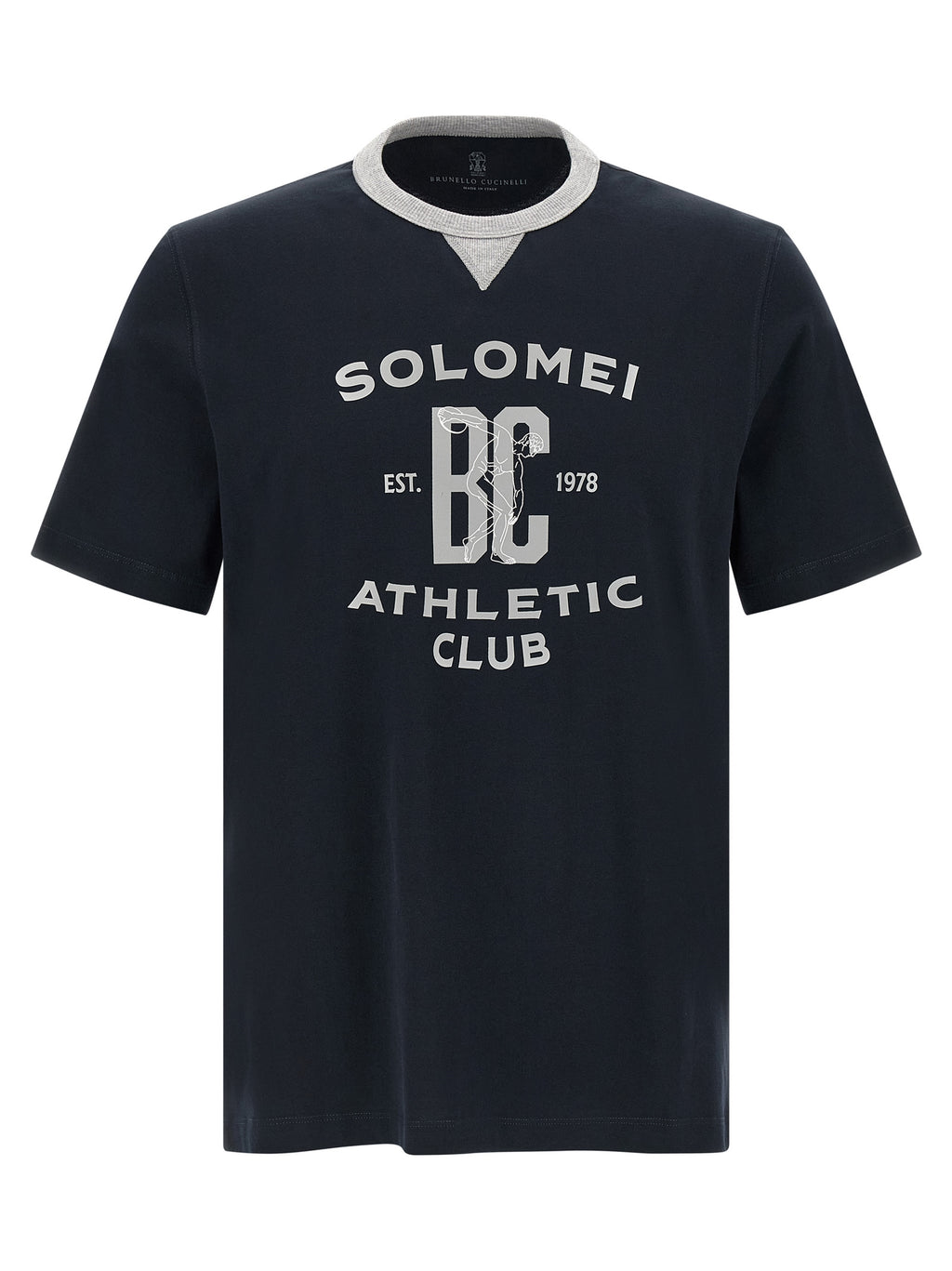 Brunello Cucinelli Blaues Baumwoll-T-Shirt