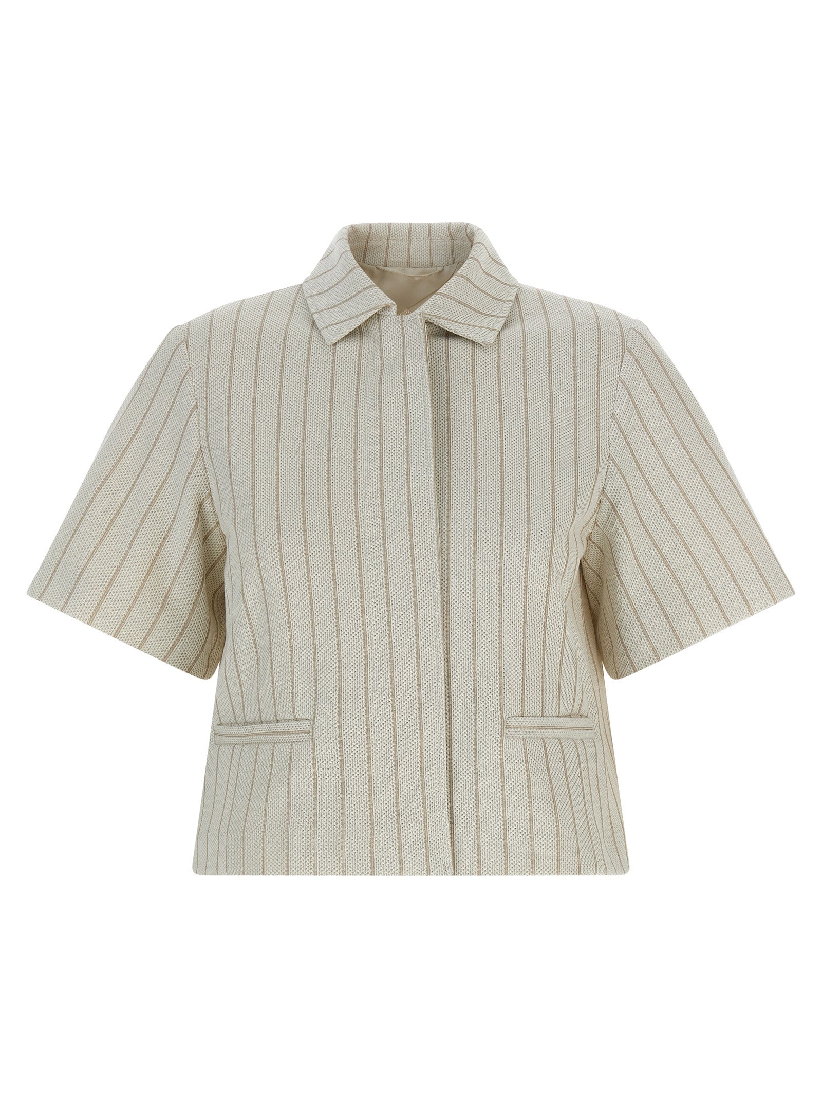 Max Mara Beige Baumwolljacke in voller Länge