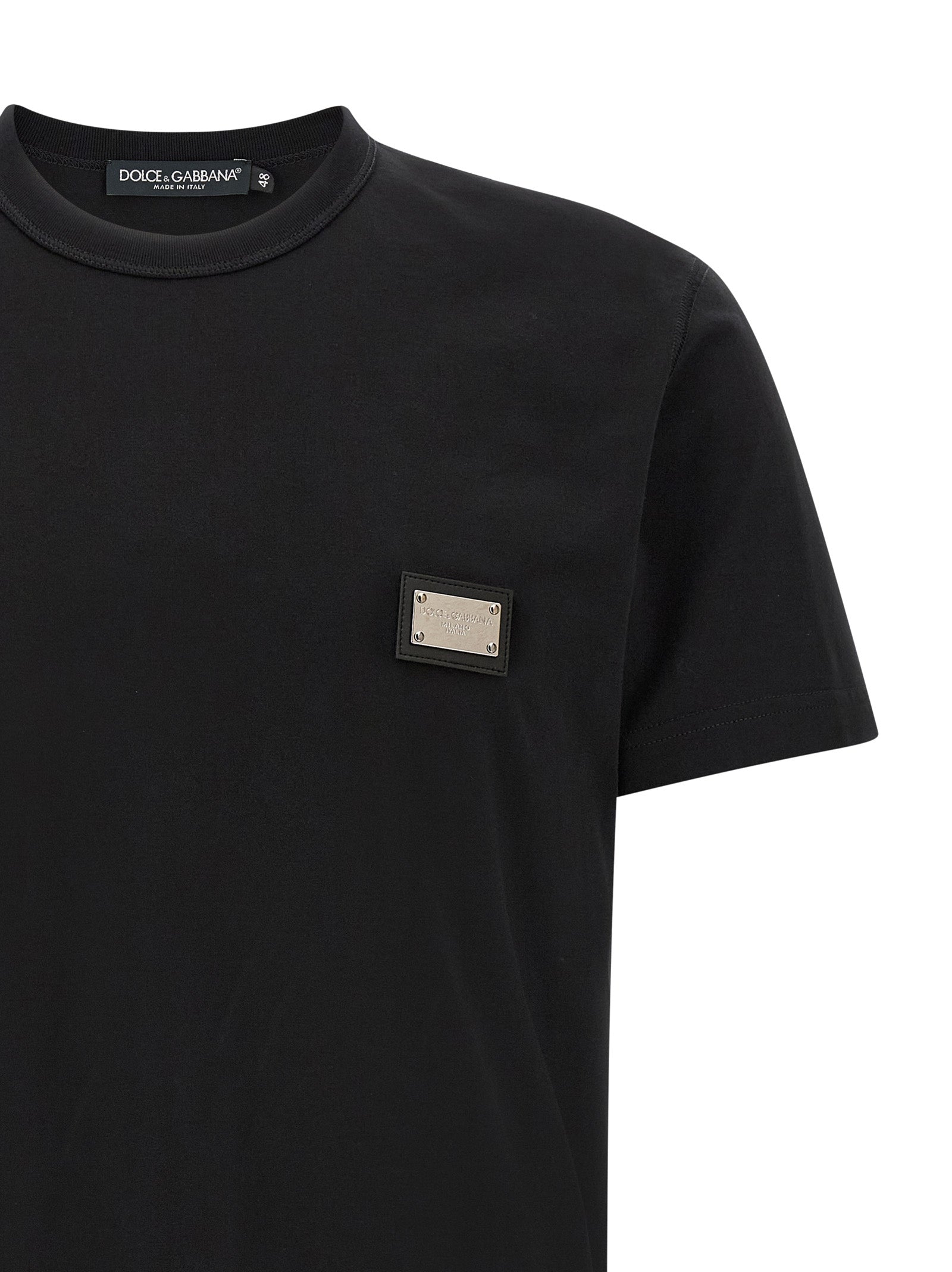 Dolce& Gabbana -Schwarzes Baumwoll-T-Shirt