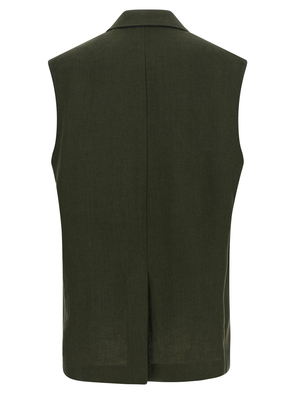 Max Mara Ärmellose Zweifarbige Leinenjacke