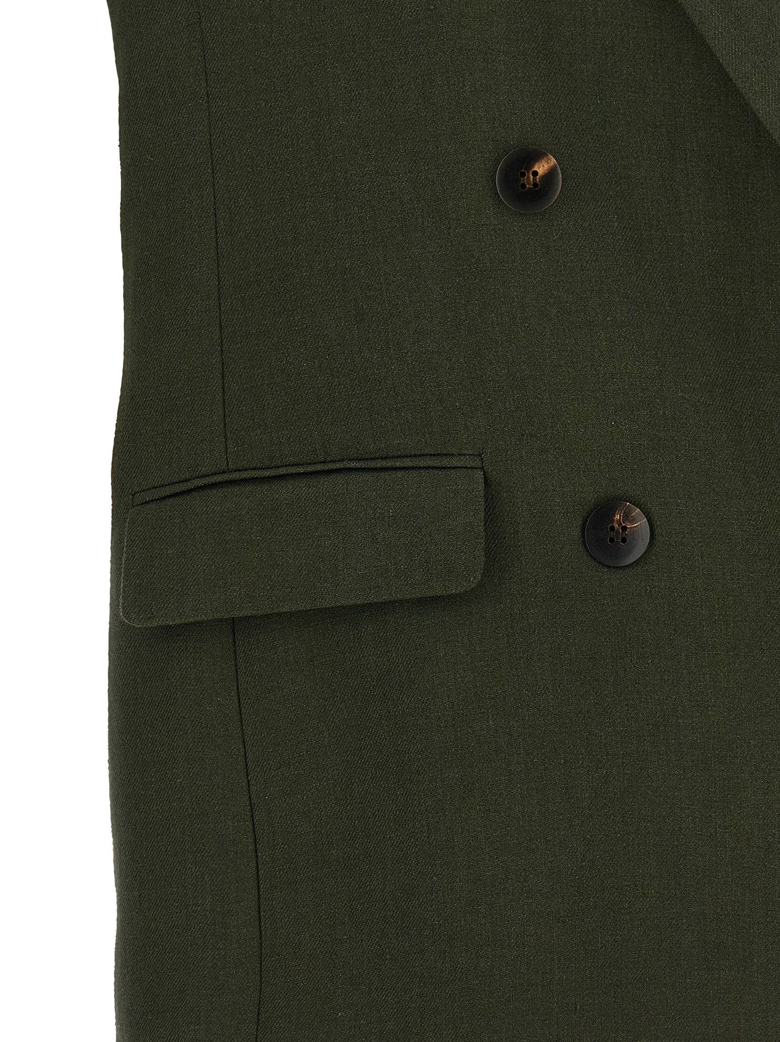 Max Mara Ärmellose Zweifarbige Leinenjacke