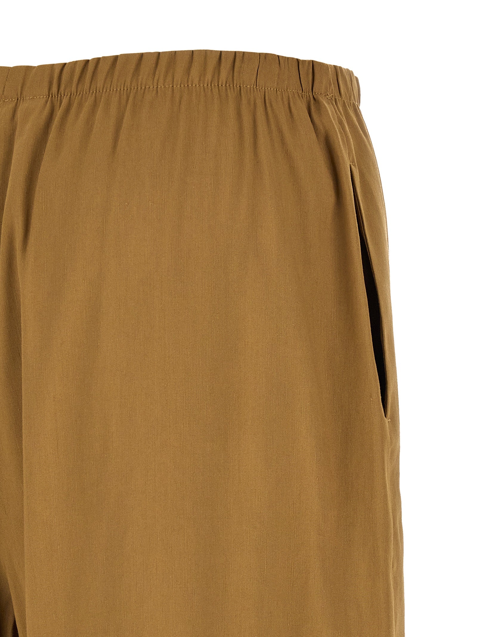 Max Mara Beige Leinen Freizeithose