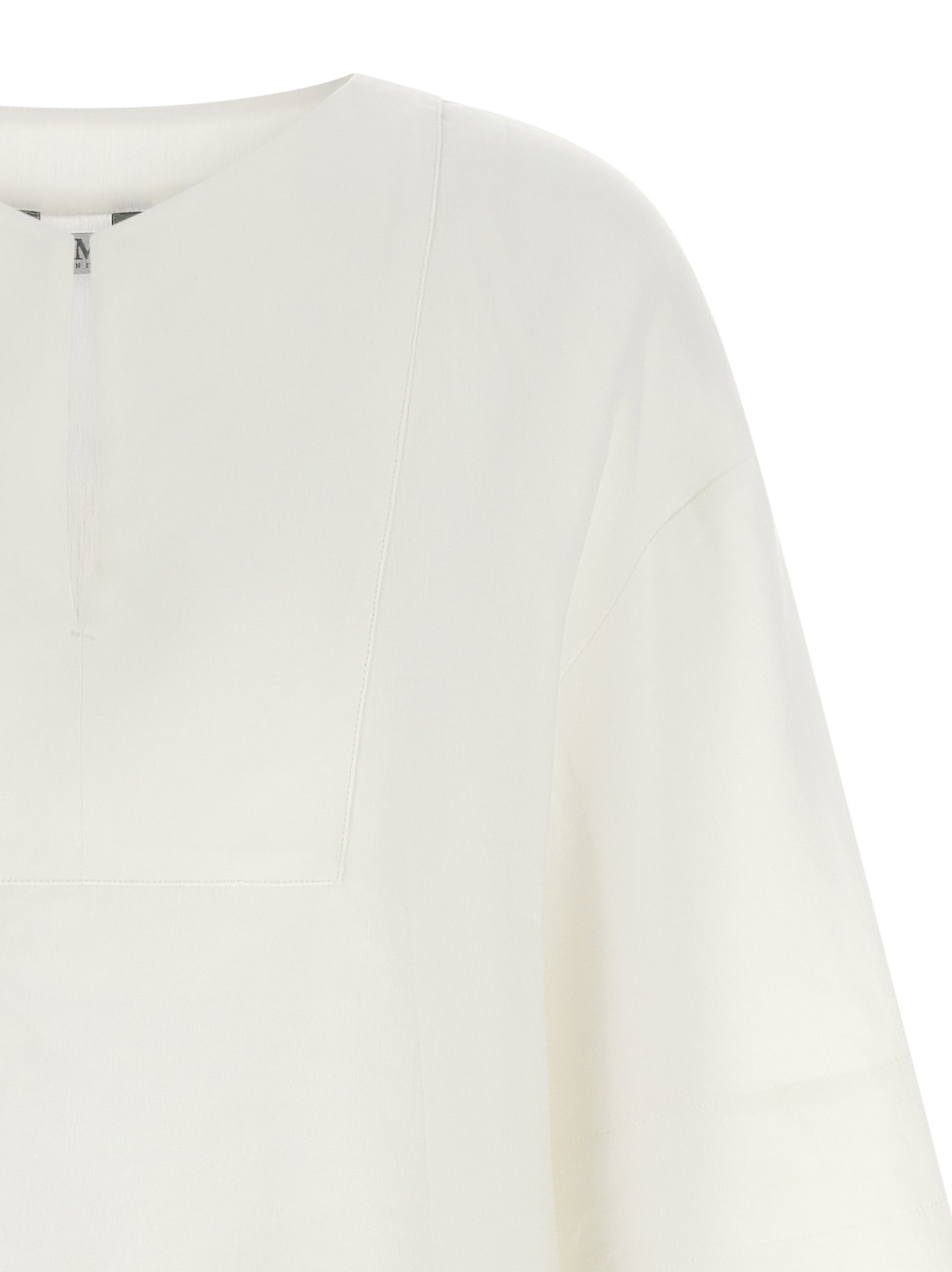 Max Mara Weiße Leinenbluse