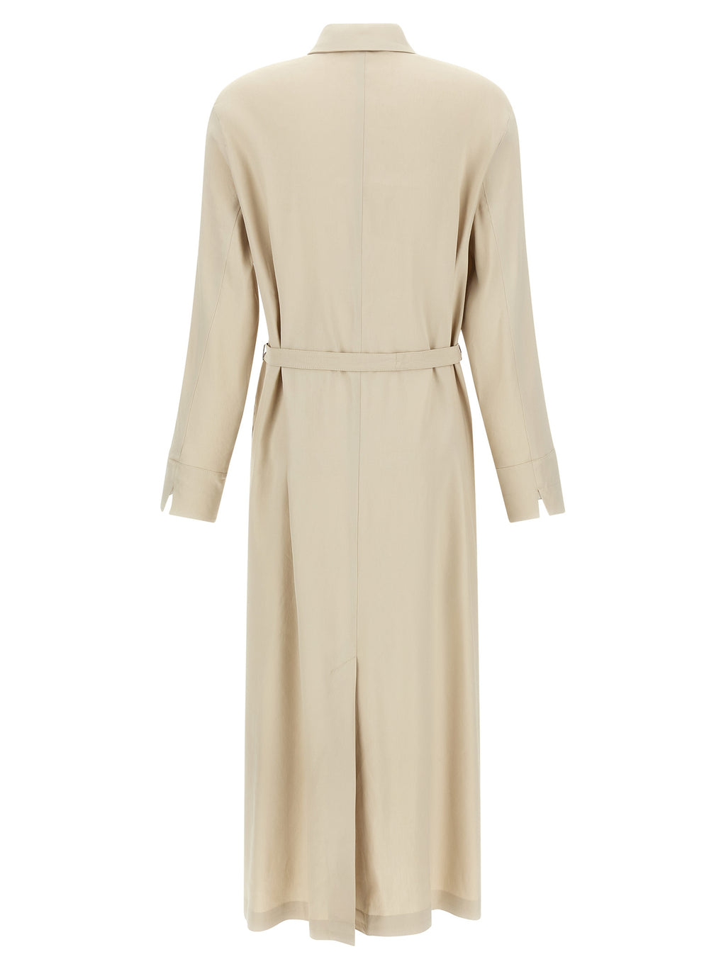 Max Mara Langes beiges Leinenkleid