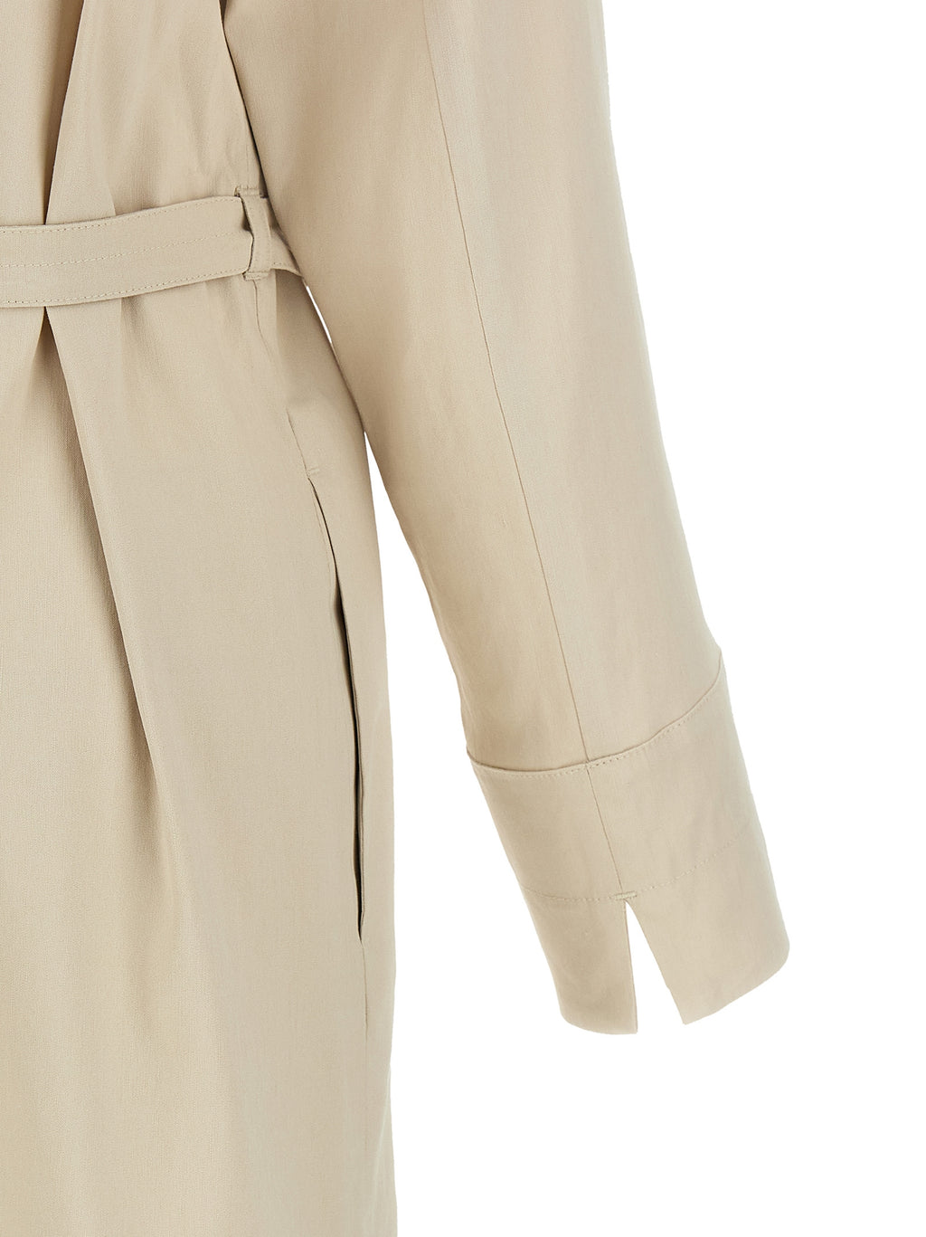 Max Mara Langes beiges Leinenkleid