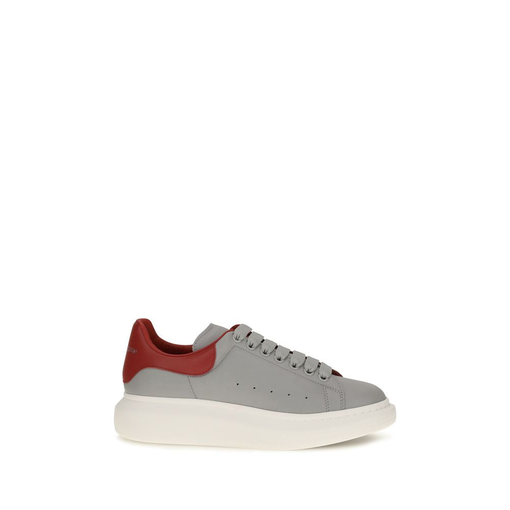 Alexander McQueen Graue Kalbsleder Bos Taurus Plateau-Sneaker