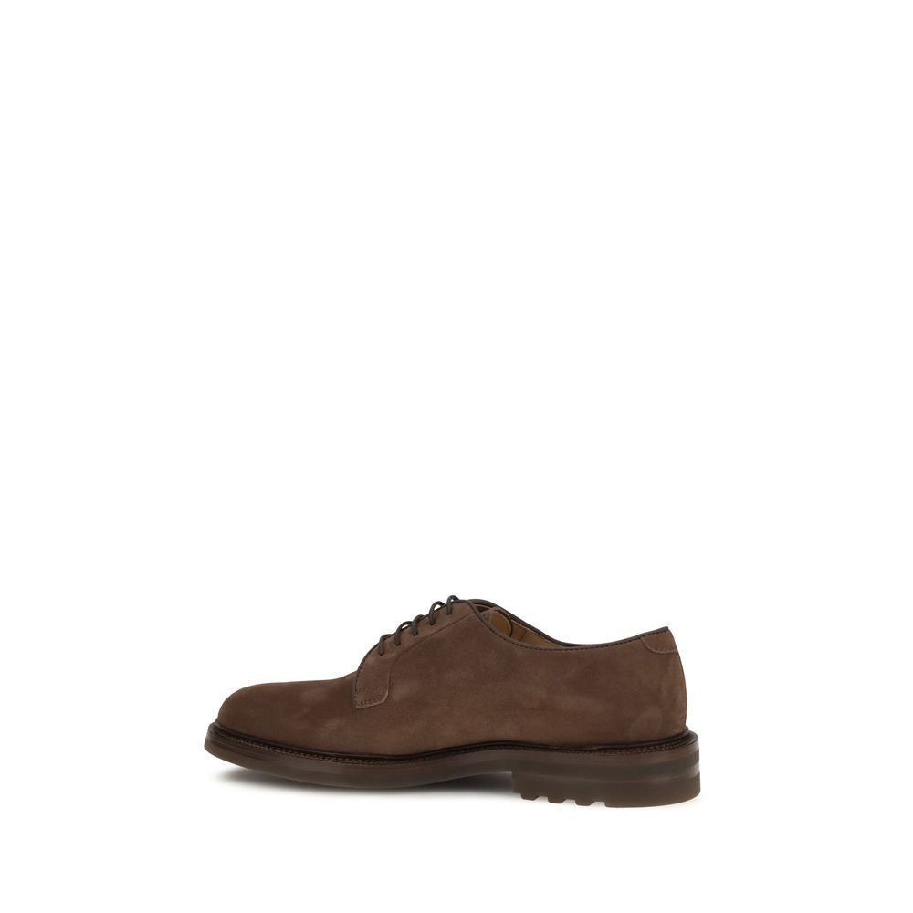 Brunello Cucinelli Braune Gummisohlen-Schnürschuhe
