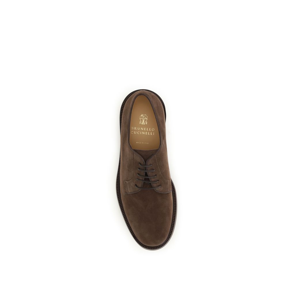 Brunello Cucinelli Braune Gummisohlen-Schnürschuhe