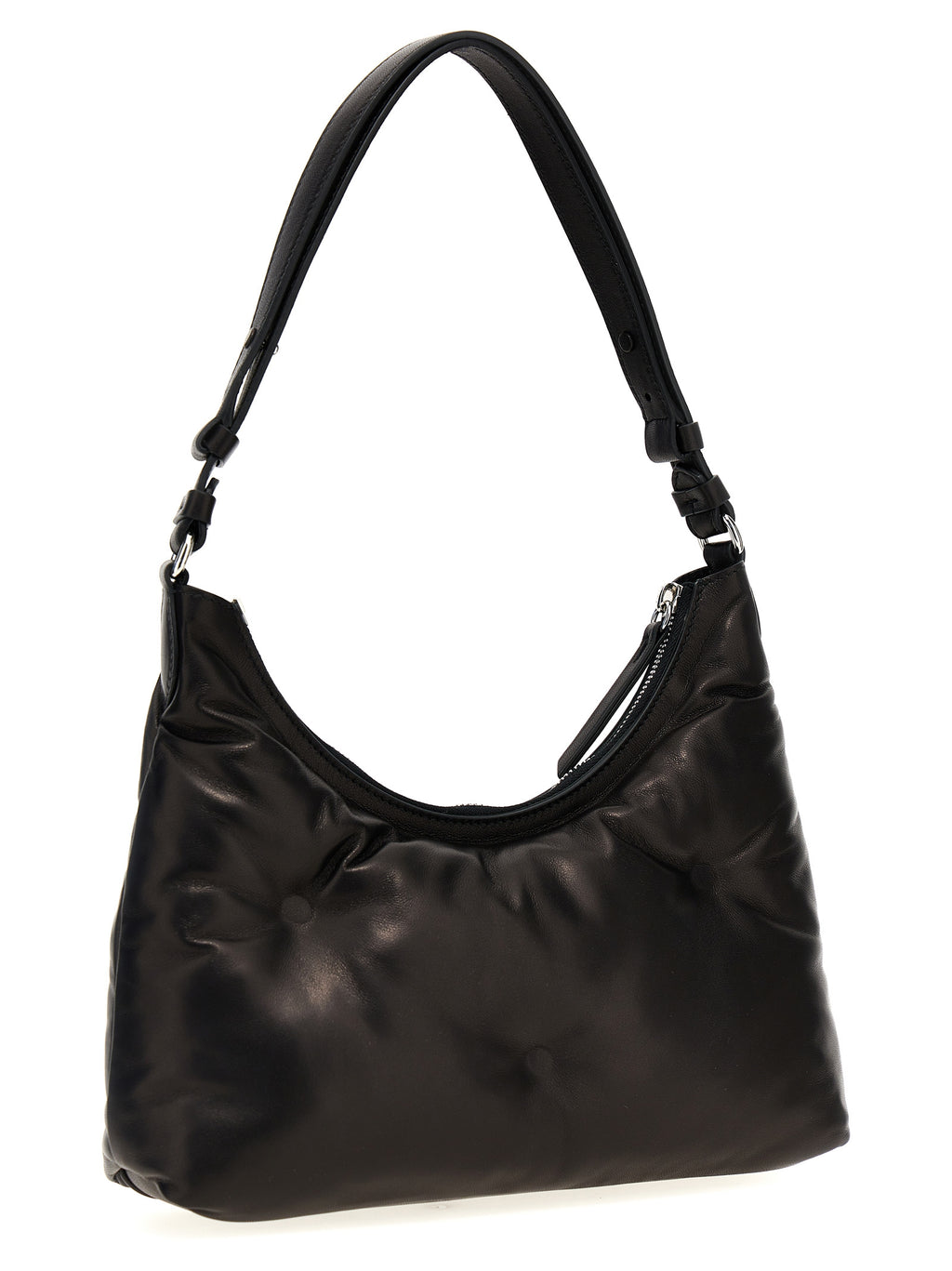 Maison Margiela Schwarze Lammleder-Schultertasche