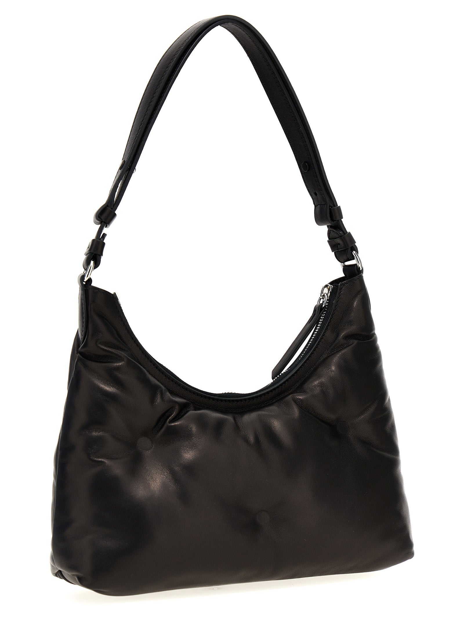 Maison Margiela Schwarze Lammleder-Schultertasche