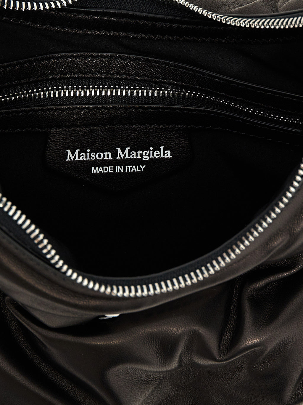 Maison Margiela Schwarze Lammleder-Schultertasche