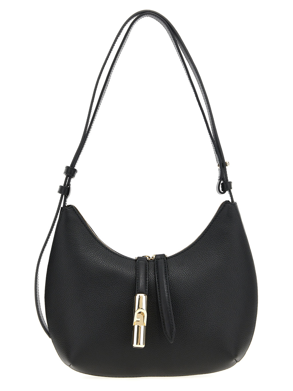 Furla Schwarze Leder Umhängetasche
