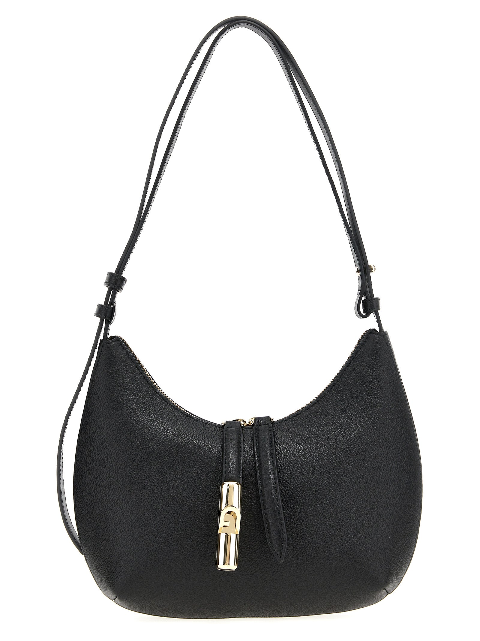 Furla Schwarze Leder Umhängetasche