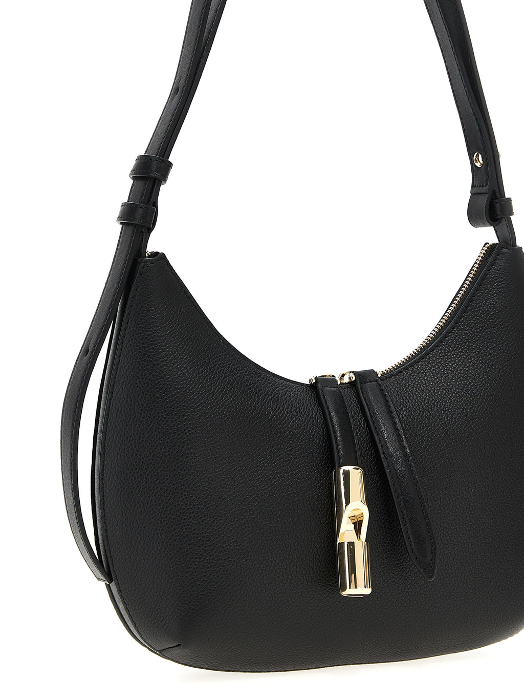 Furla Schwarze Leder Umhängetasche