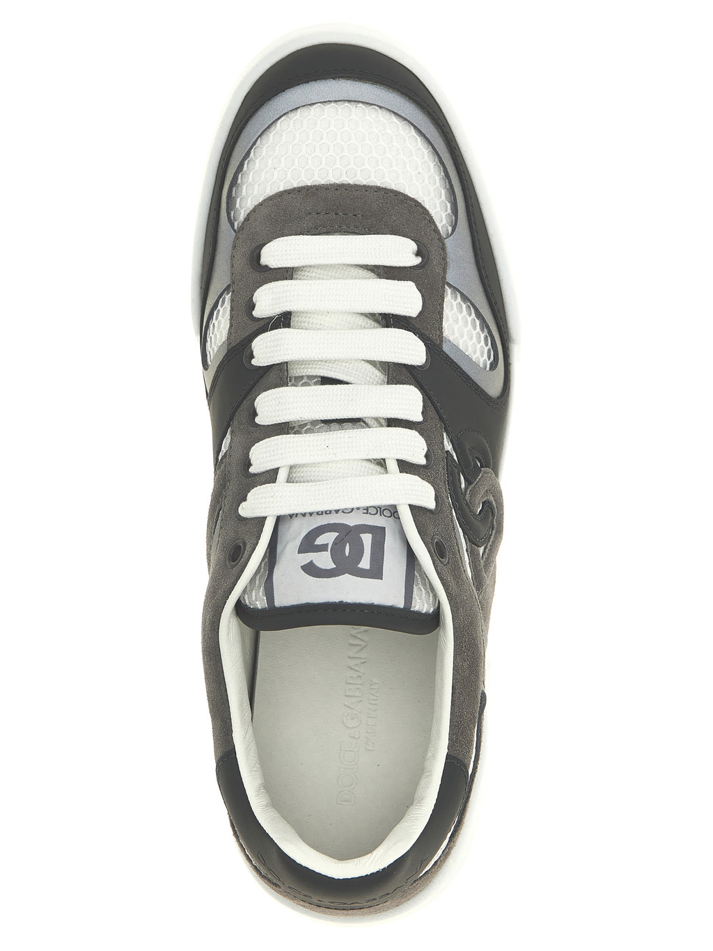 Dolce & Gabbana Graue Kalbsleder-Sneaker im Athletic-Stil