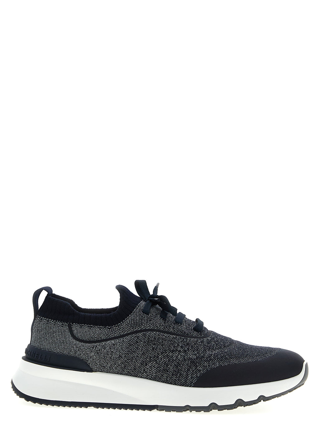 Brunello Cucinelli Blaue Baumwoll-Sneaker im Athletic-Stil