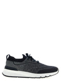 Brunello Cucinelli Blaue Baumwoll-Sneaker im Athletic-Stil