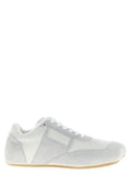 MM6 Maison Margiela Weiße Kalbsleder-Sneaker im Athletic-Look