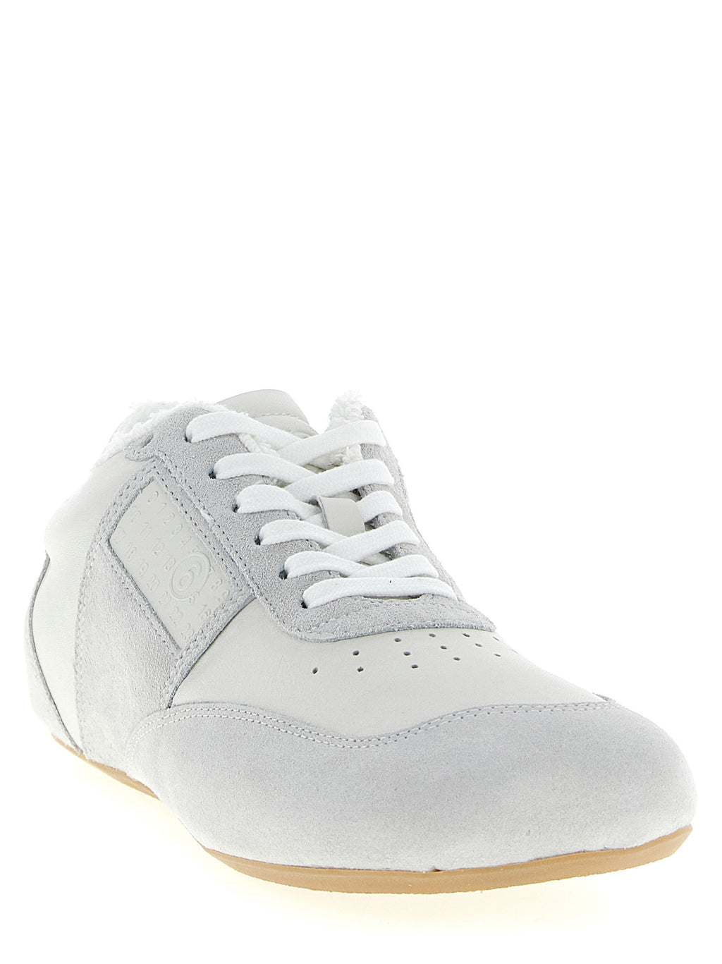 MM6 Maison Margiela Weiße Kalbsleder-Sneaker im Athletic-Look