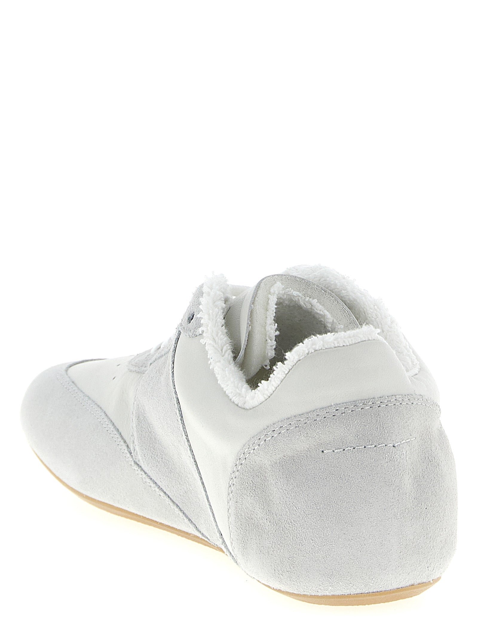 MM6 Maison Margiela Weiße Kalbsleder-Sneaker im Athletic-Look