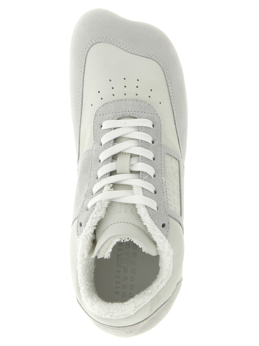 MM6 Maison Margiela Weiße Kalbsleder-Sneaker im Athletic-Look
