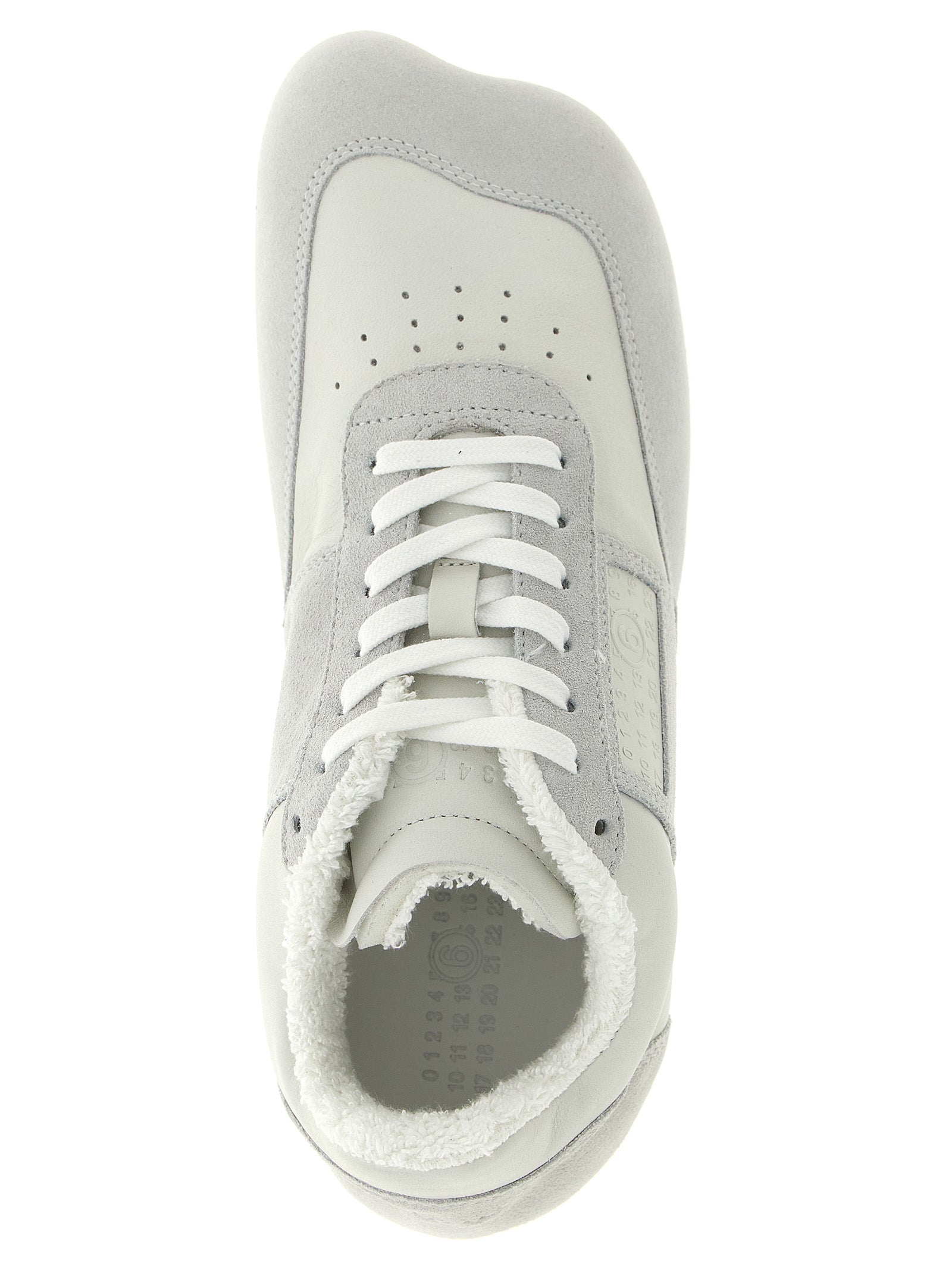 MM6 Maison Margiela Weiße Kalbsleder-Sneaker im Athletic-Look