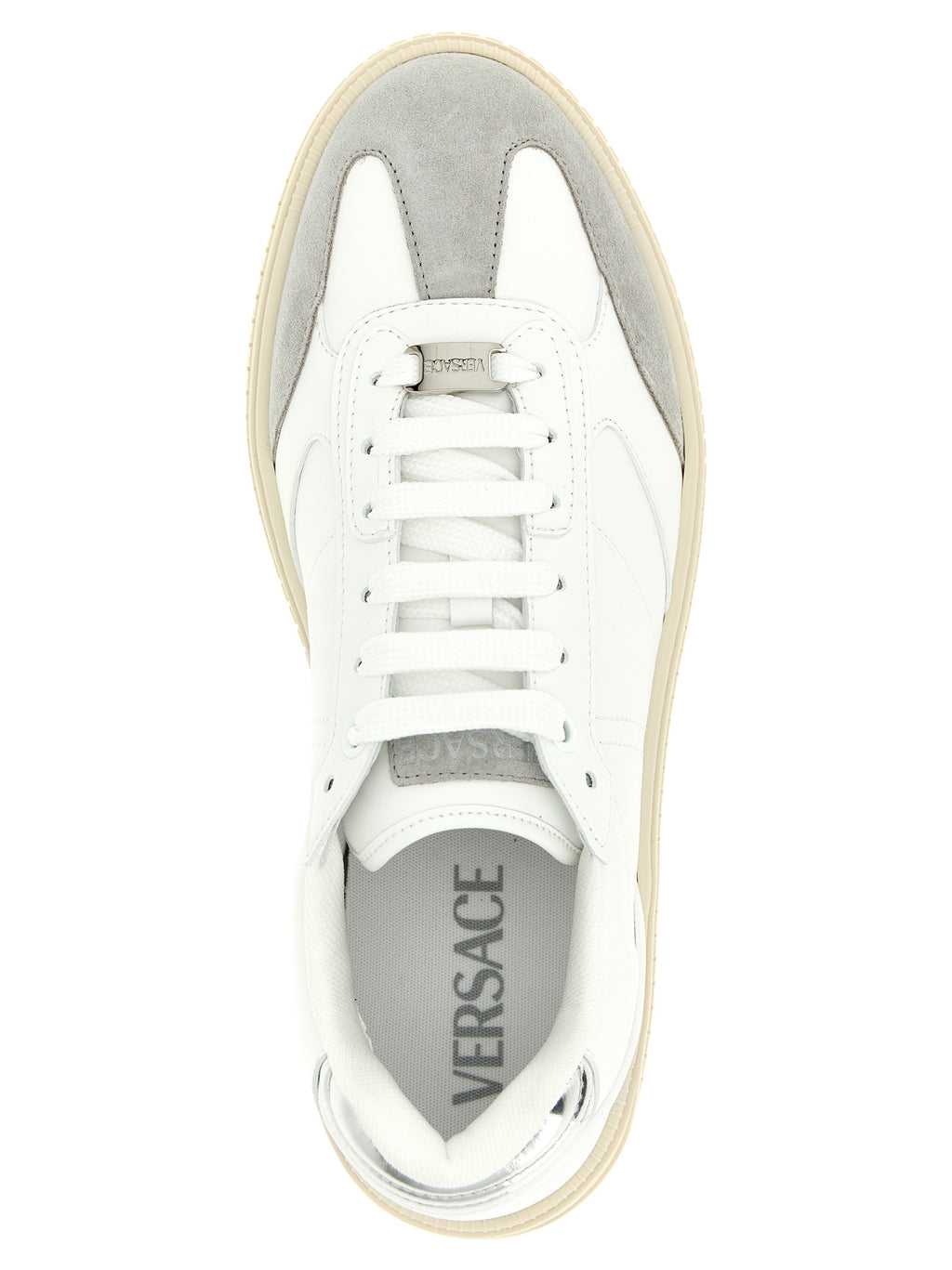Versace Weiße Low-Top-Sneaker aus Kalbsleder für Herren