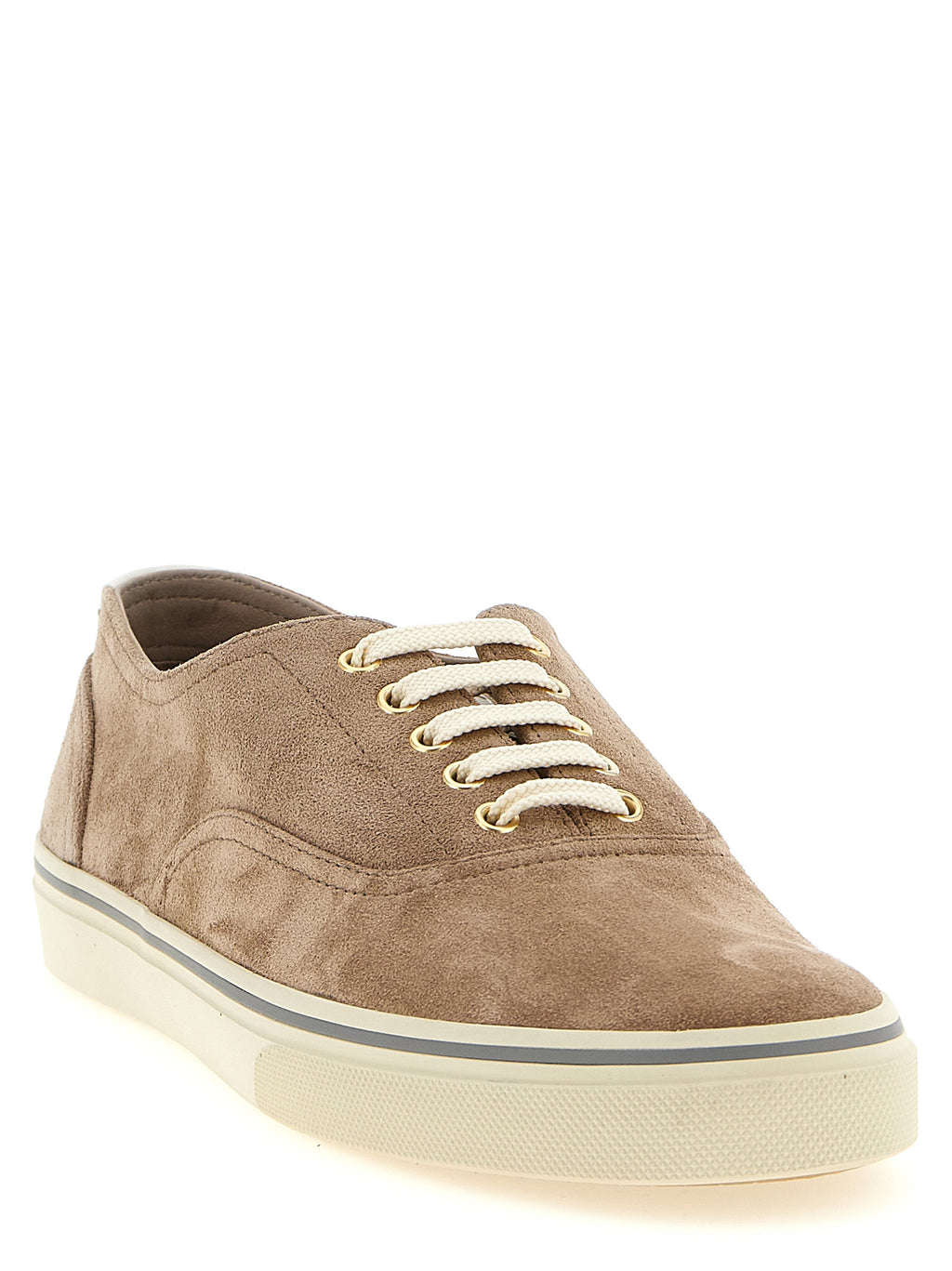 Brunello Cucinelli Beige Kalbsleder Low-Top-Sneaker