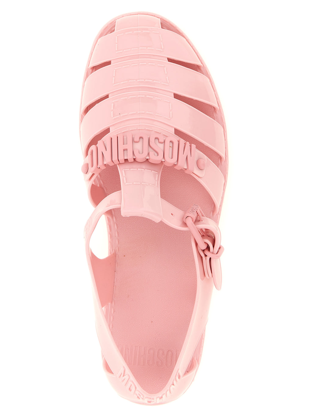 Moschino Mehrfarbige PVC-Sandalen mit flachem Absatz