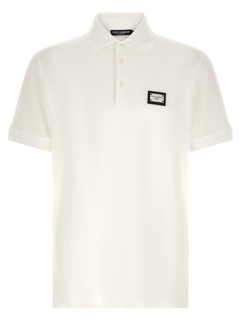 Dolce&Gabbana-Weißes Poloshirt aus Baumwolle