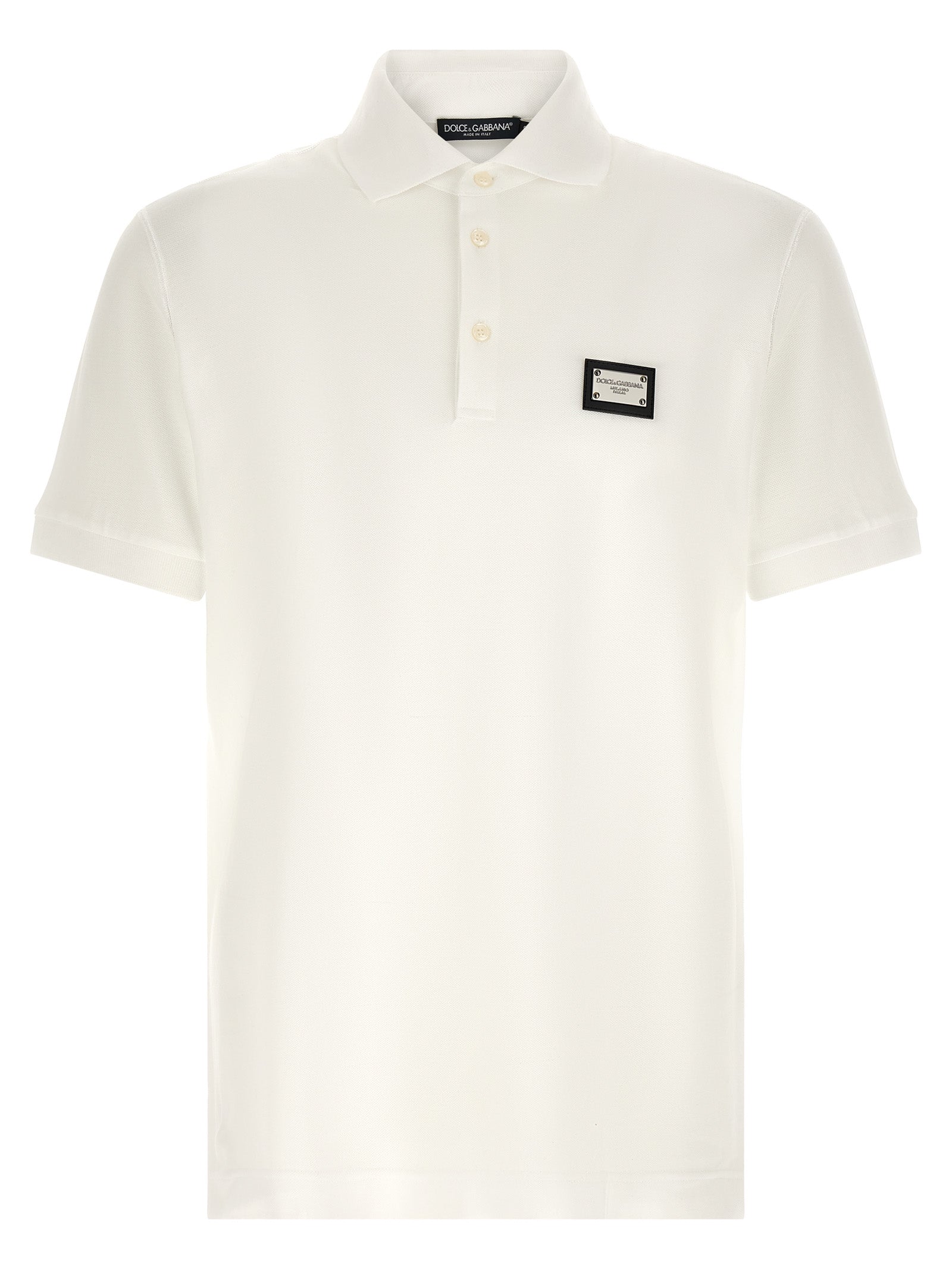 Dolce&Gabbana-Weißes Poloshirt aus Baumwolle