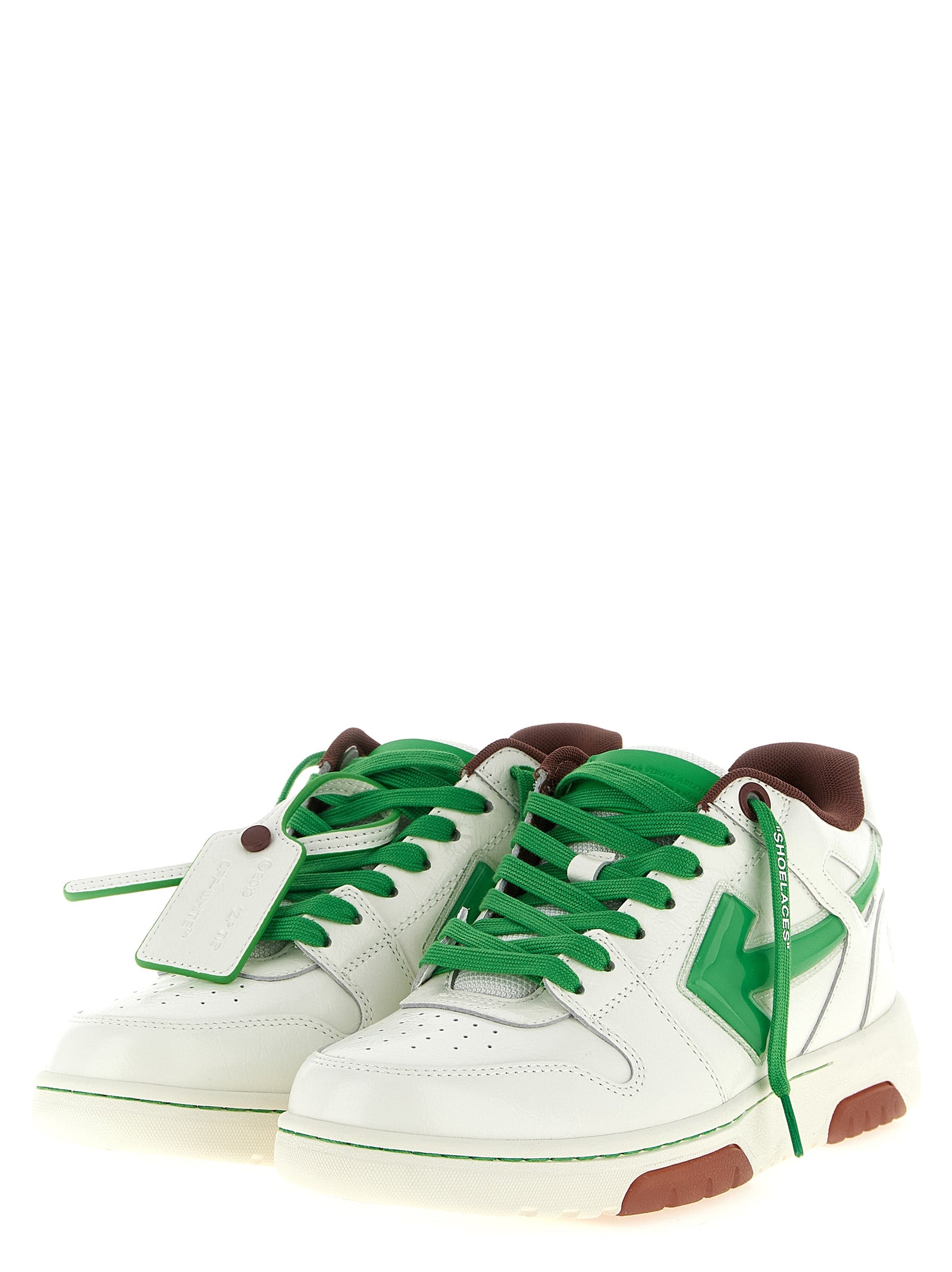 Off-White Zweifarbige Leder-Sneaker im Athletic-Stil