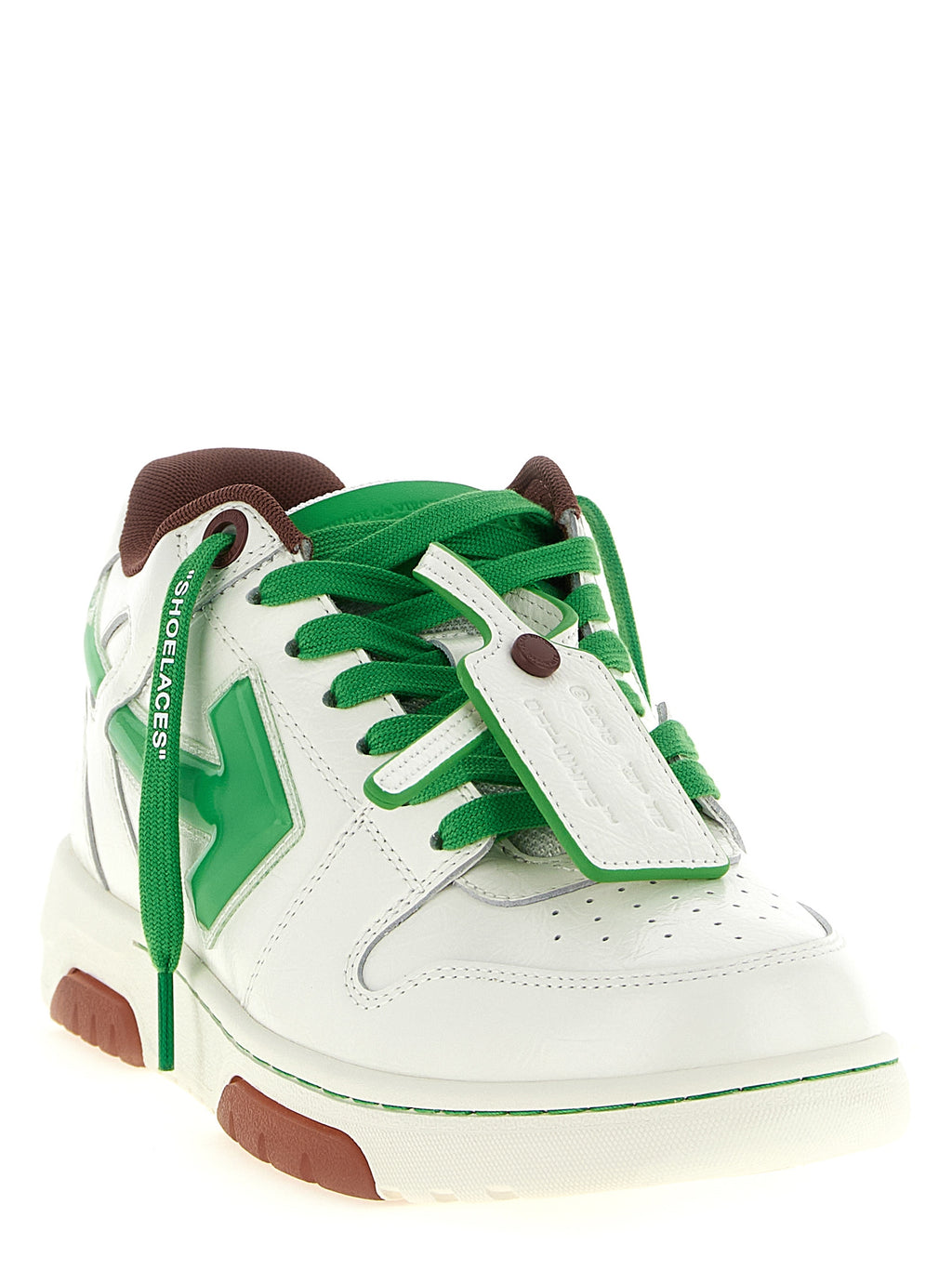 Off-White Zweifarbige Leder-Sneaker im Athletic-Stil