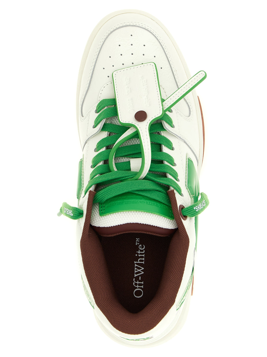 Off-White Zweifarbige Leder-Sneaker im Athletic-Stil
