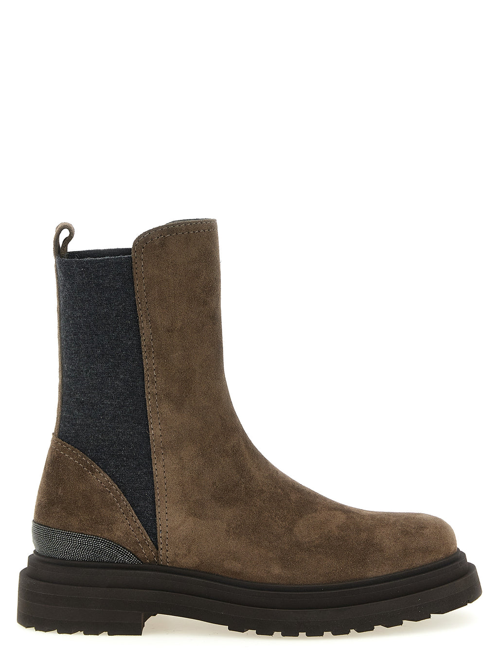 Brunello Cucinelli Ankle Boots aus braunem Kalbsleder