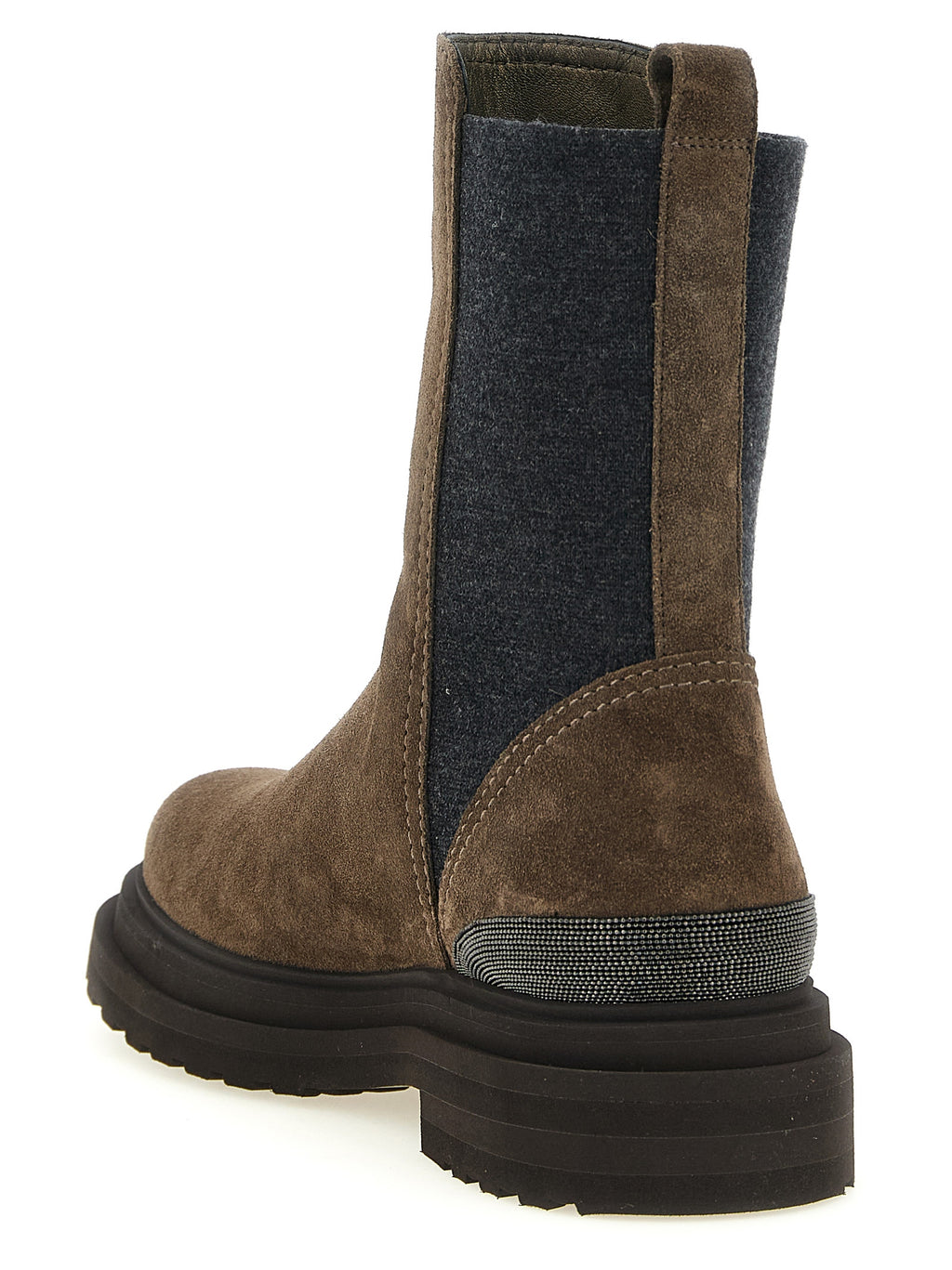 Brunello Cucinelli Ankle Boots aus braunem Kalbsleder