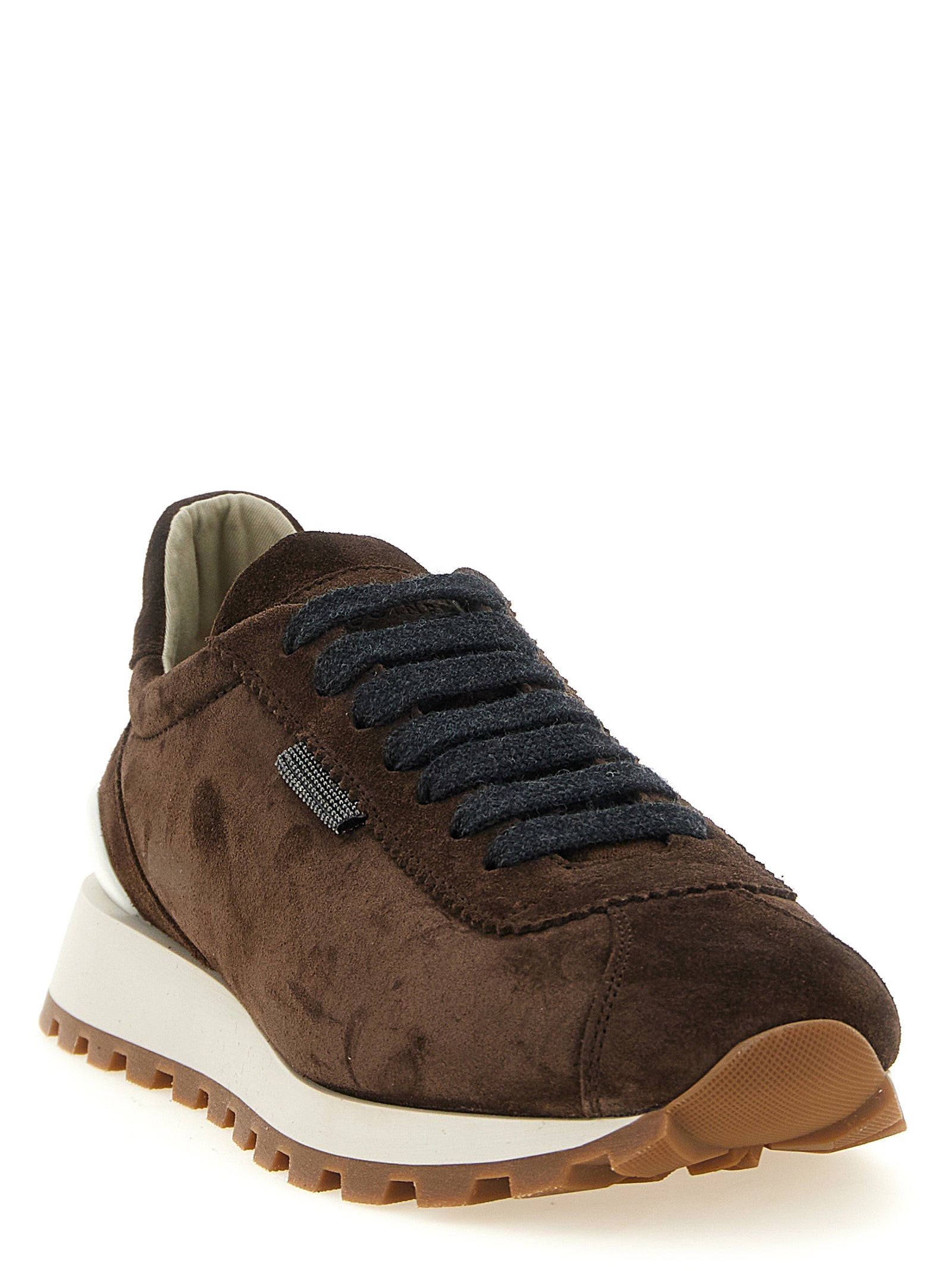 Brunello Cucinelli Braune Kalbsleder-Sneaker im Athletic-Stil