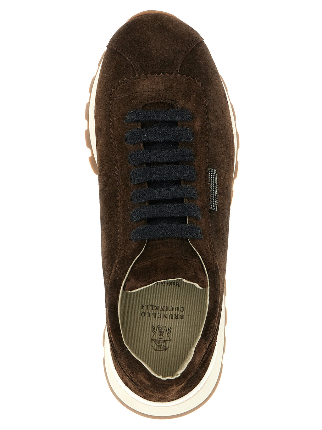 Brunello Cucinelli Braune Kalbsleder-Sneaker im Athletic-Stil