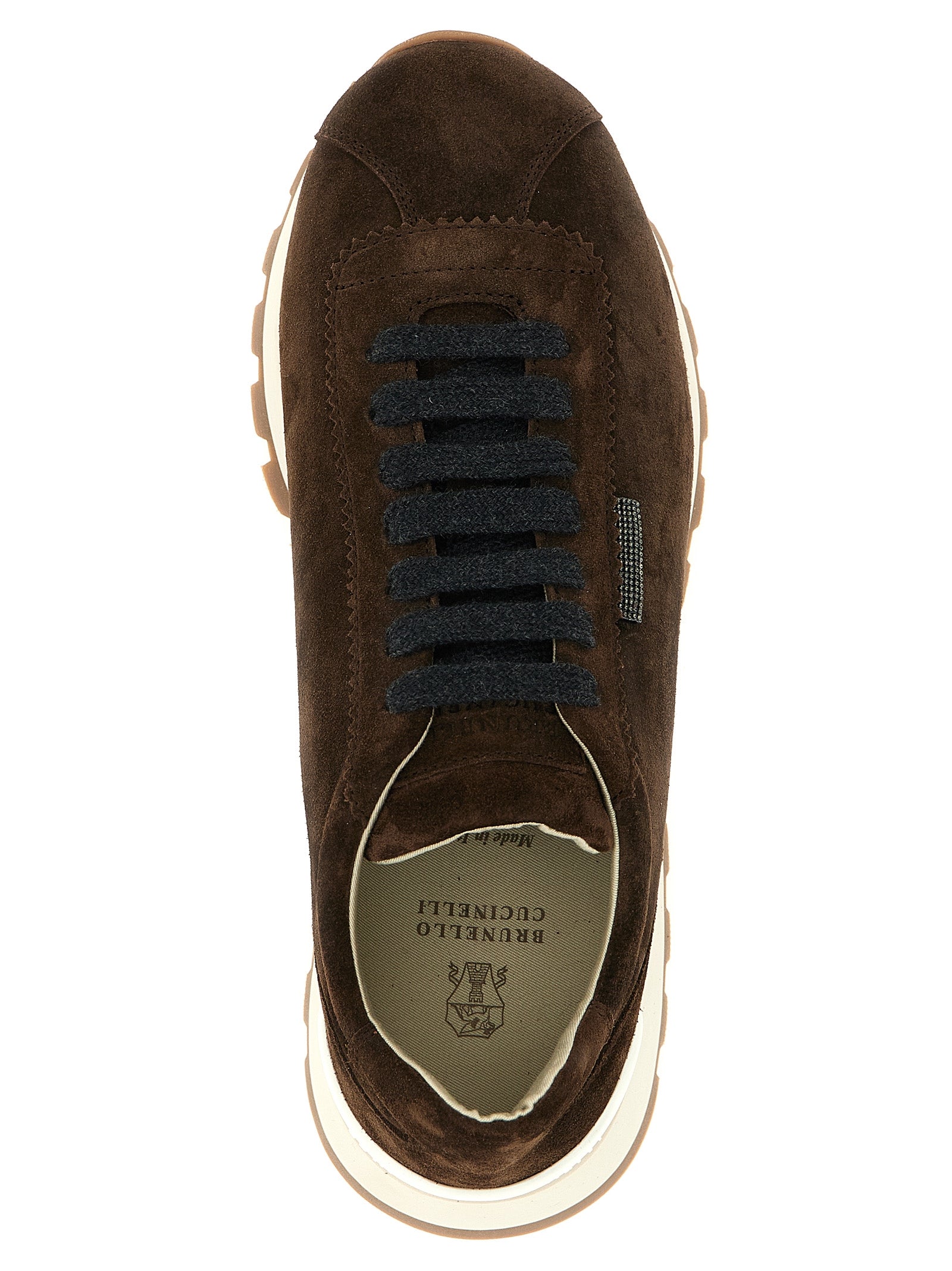 Brunello Cucinelli Braune Kalbsleder-Sneaker im Athletic-Stil