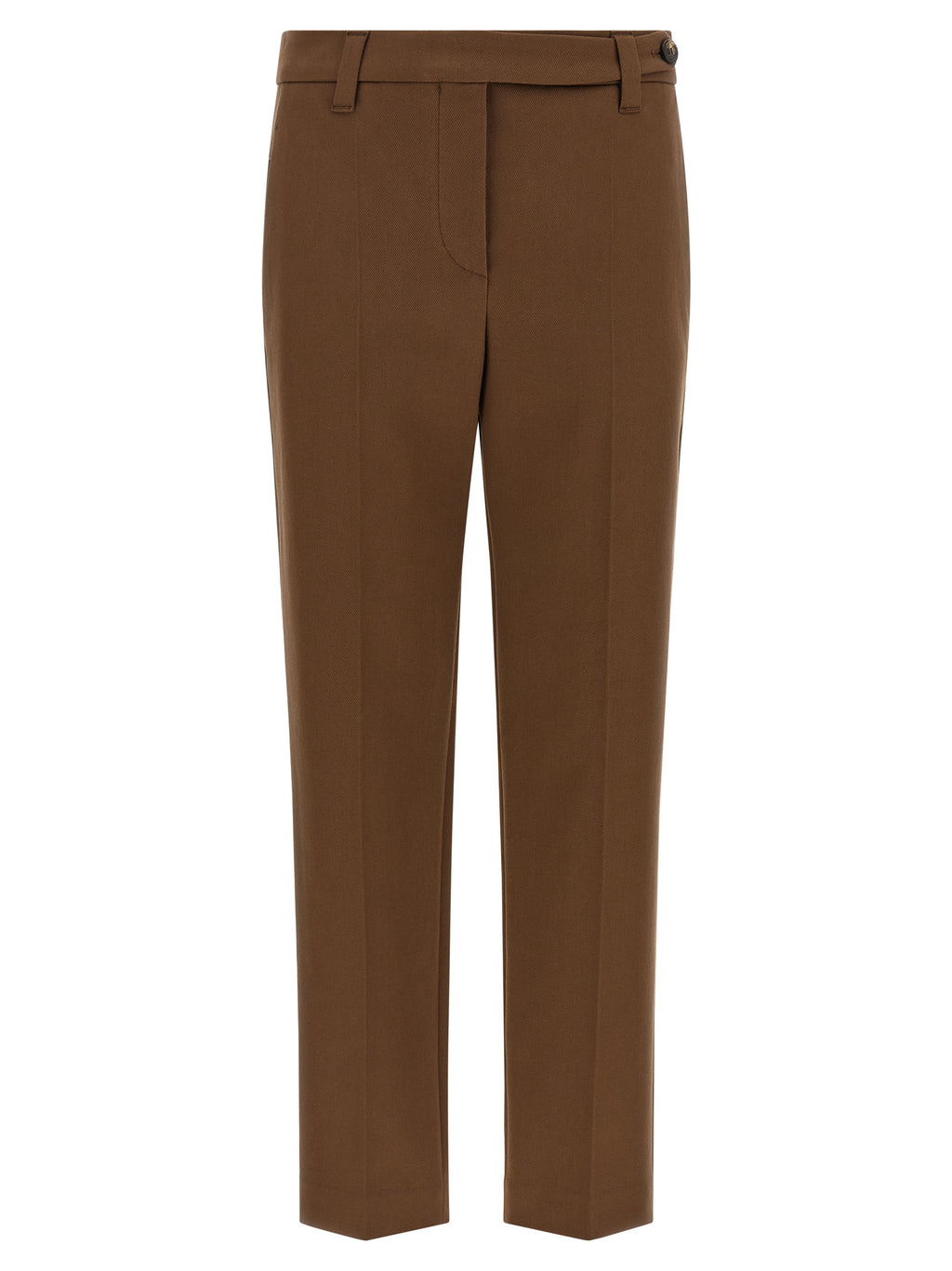 Brunello Cucinelli Braune Baumwoll-Cropped-Hose