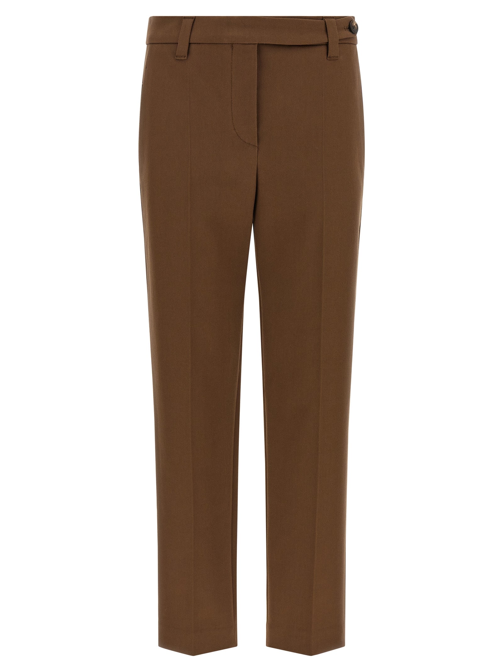 Brunello Cucinelli Braune Baumwoll-Cropped-Hose
