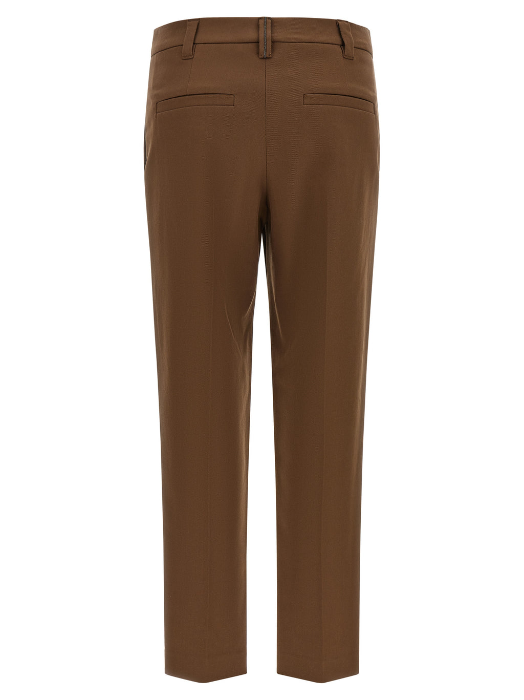 Brunello Cucinelli Braune Baumwoll-Cropped-Hose
