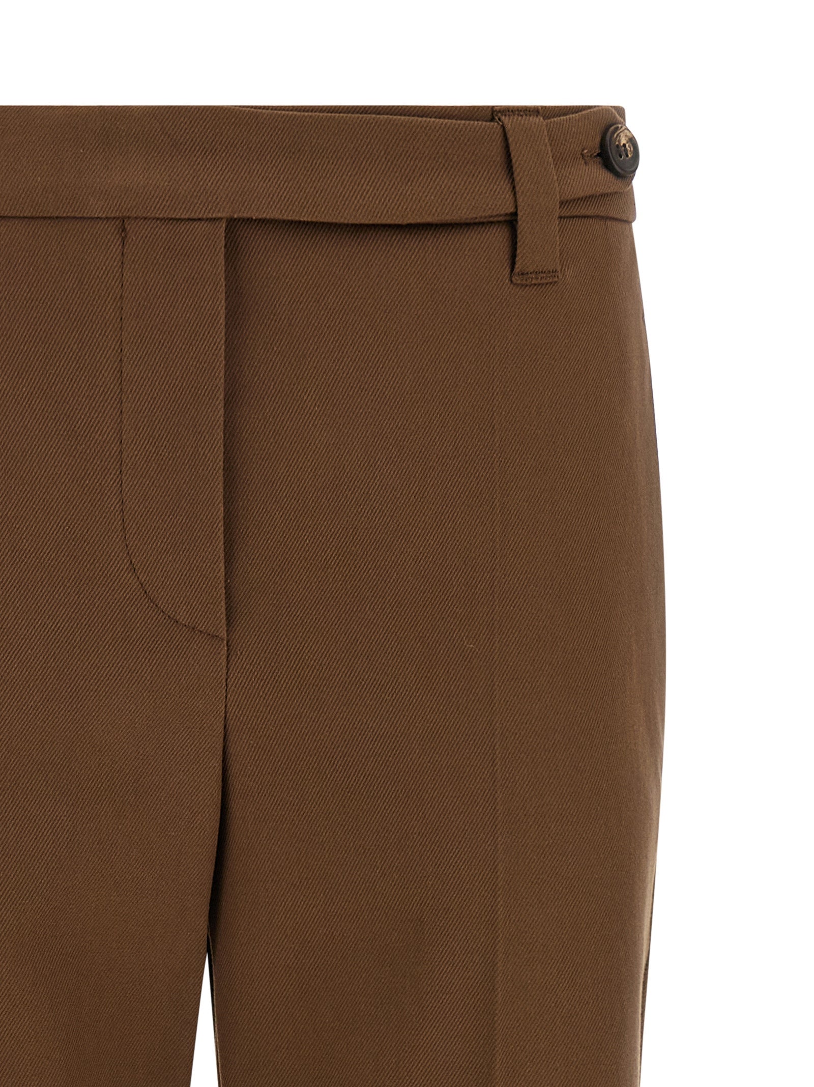 Brunello Cucinelli Braune Baumwoll-Cropped-Hose