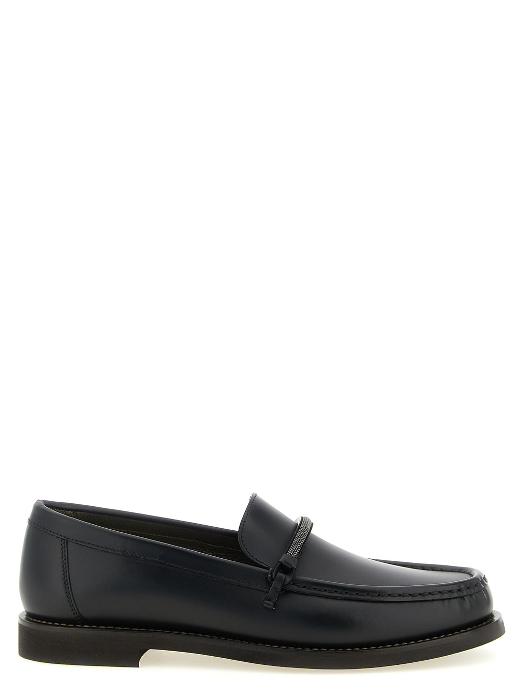 Brunello Cucinelli Schwarze Loafer aus Kalbsleder zum Hineinschlüpfen