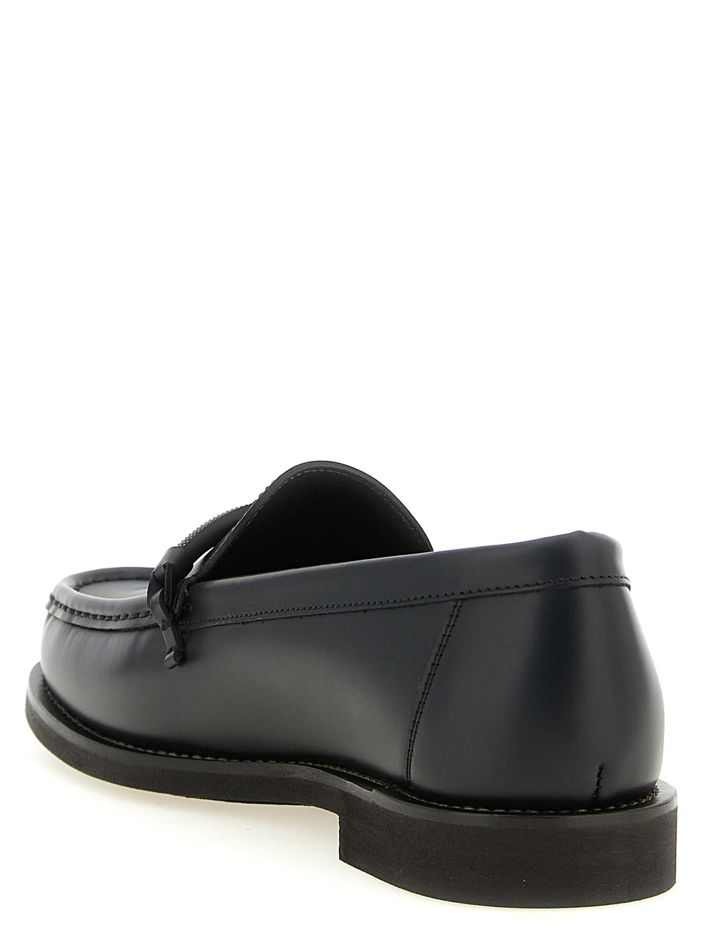Brunello Cucinelli Schwarze Loafer aus Kalbsleder zum Hineinschlüpfen